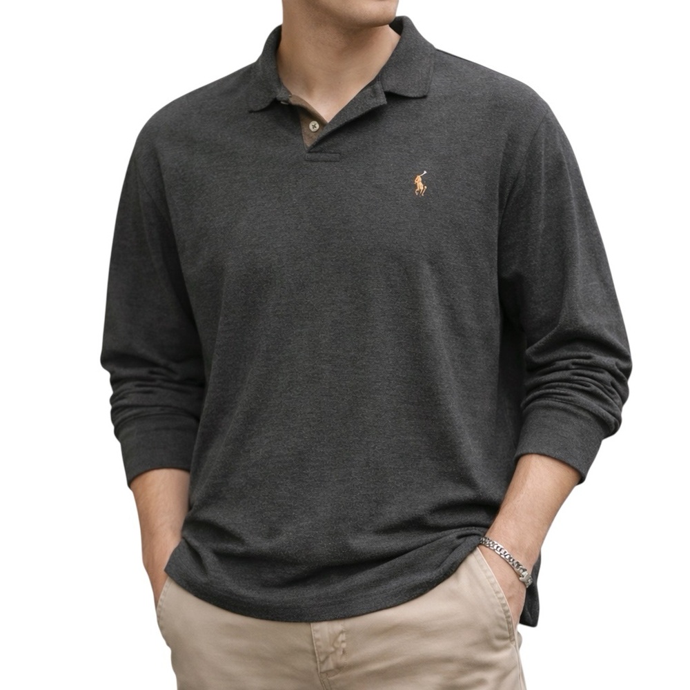 Ralph Lauren Pima Soft Touch Long Sleeve  Shirt XL Dark Gray